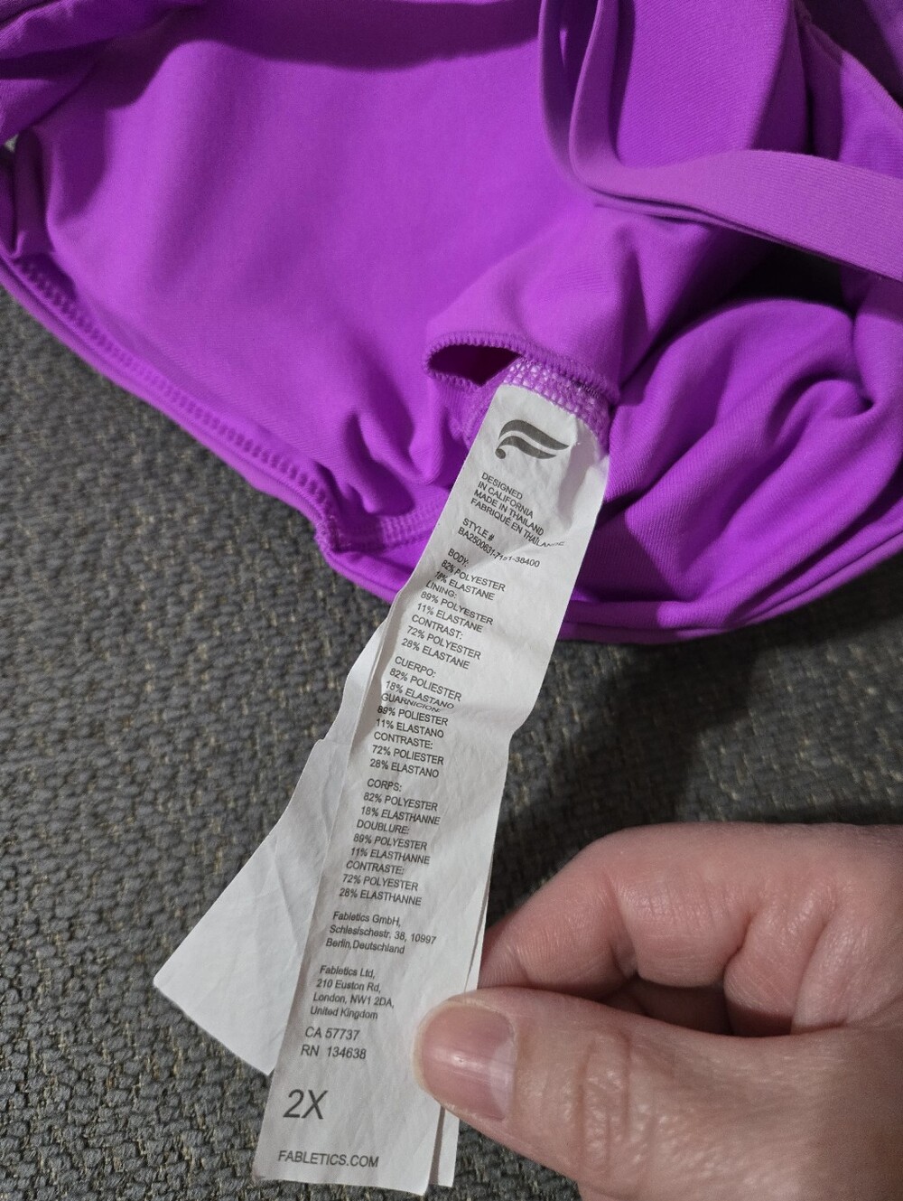Fabletics Purlux Longline Low Impact Sports Bra - Neon Fuchsia - Picture 6 of 6